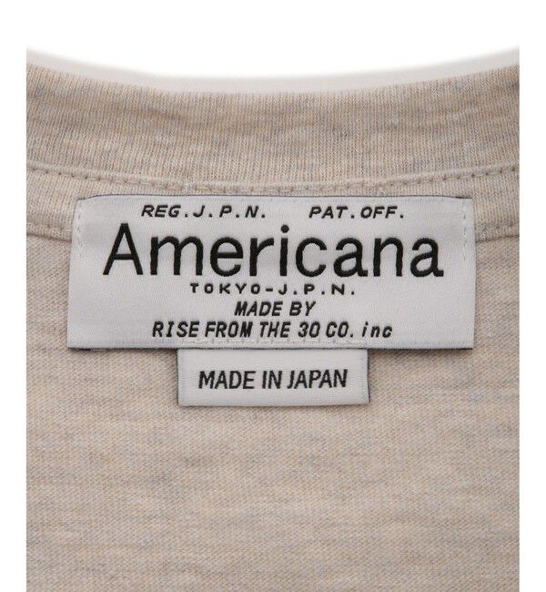 SALON adam et rope'「【Americana（アメリカーナ）】ラフィー丸胴 プリントT / ポイントロゴ」|Tシャツ・カットソー|
