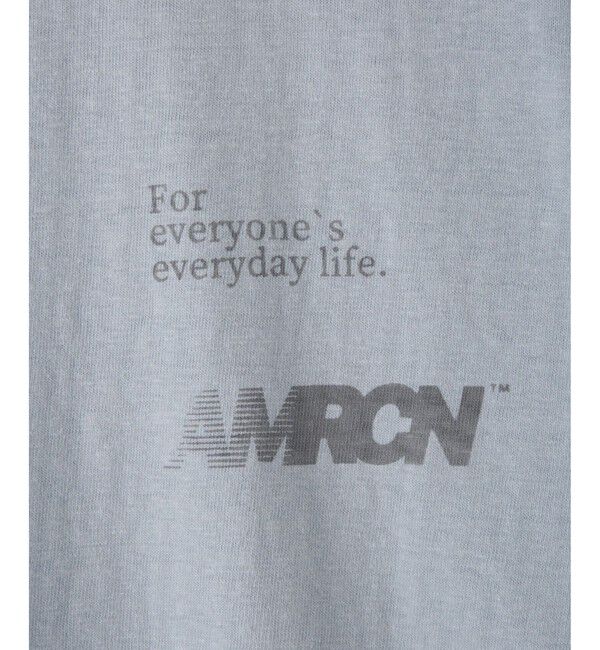 SALON adam et rope'「【Americana（アメリカーナ）】ラフィー丸胴 プリントT / ポイントロゴ」|Tシャツ・カットソー|