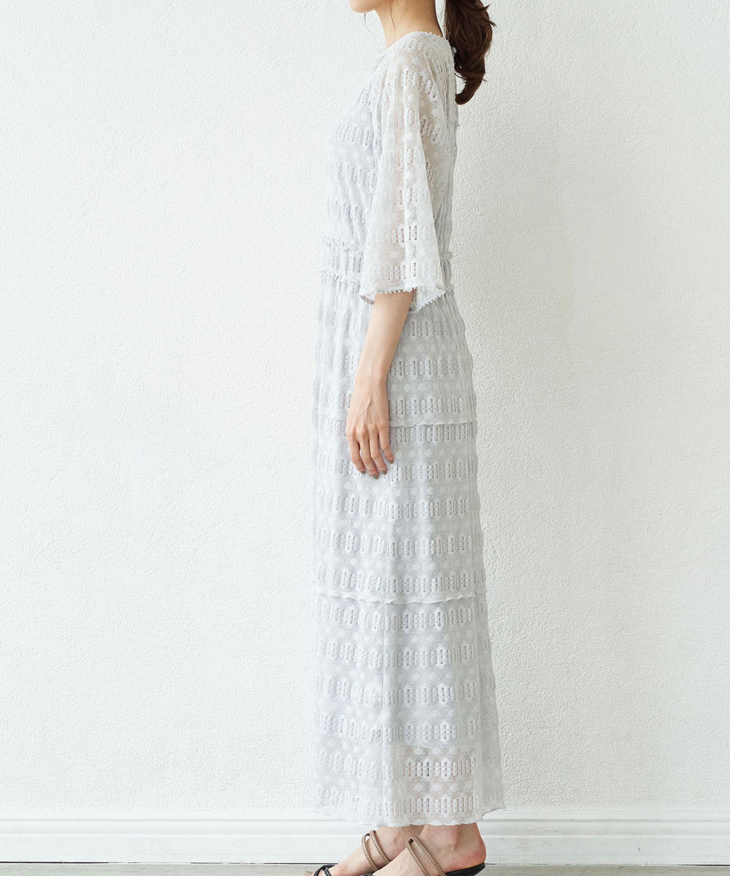 Rope&rsquo;Picnic「【一部店舗限定】【Mon E&rsquo;toile/モンエトワール】ティアードレースDRESS」|ドレス|