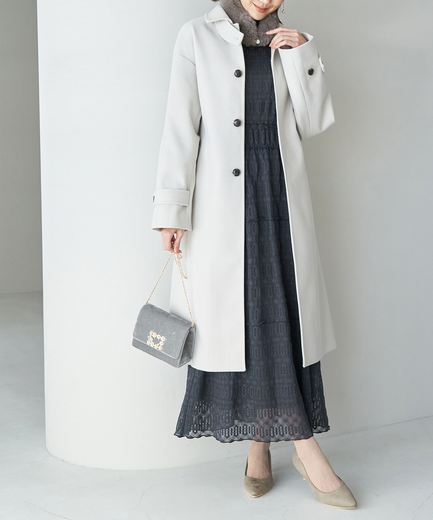 Rope&rsquo;Picnic「【一部店舗限定】【Mon E&rsquo;toile/モンエトワール】ティアードレースDRESS」|ドレス|