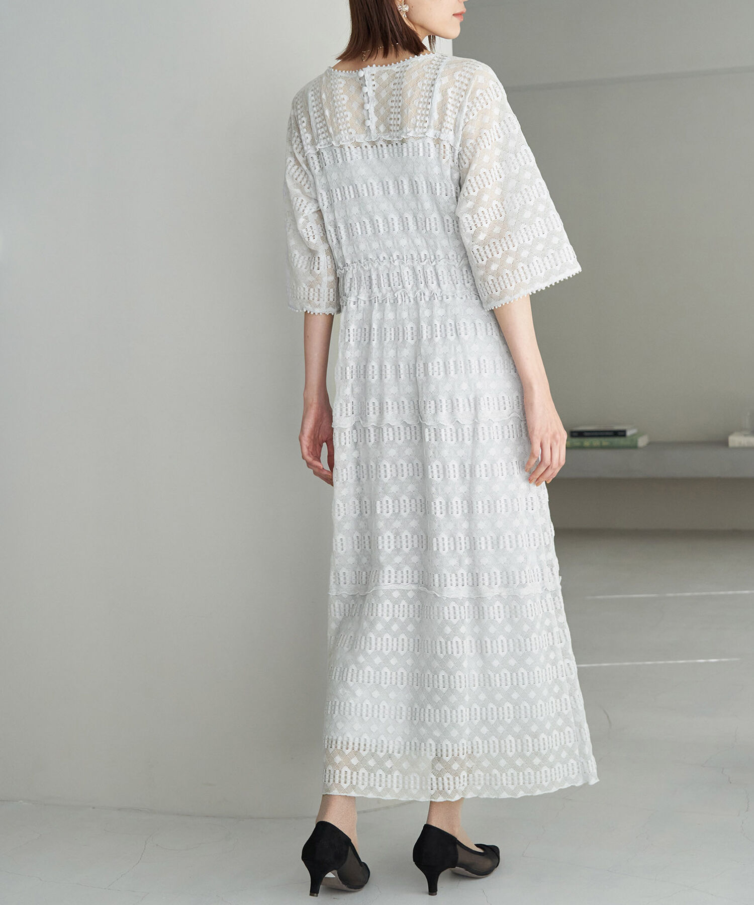 Rope&rsquo;Picnic「【一部店舗限定】【Mon E&rsquo;toile/モンエトワール】ティアードレースDRESS」|ドレス|