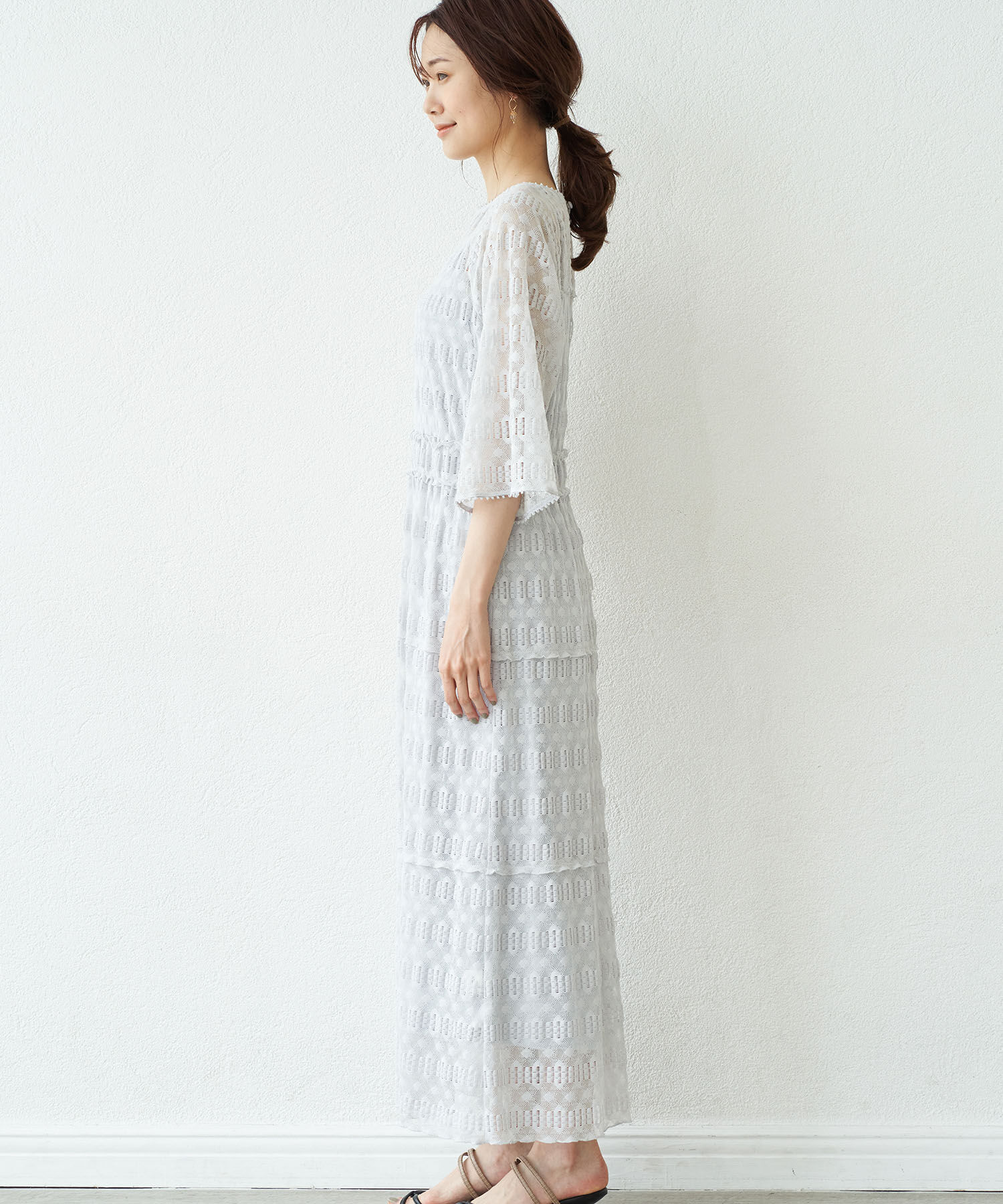 Rope&rsquo;Picnic「【一部店舗限定】【Mon E&rsquo;toile/モンエトワール】ティアードレースDRESS」|ドレス|