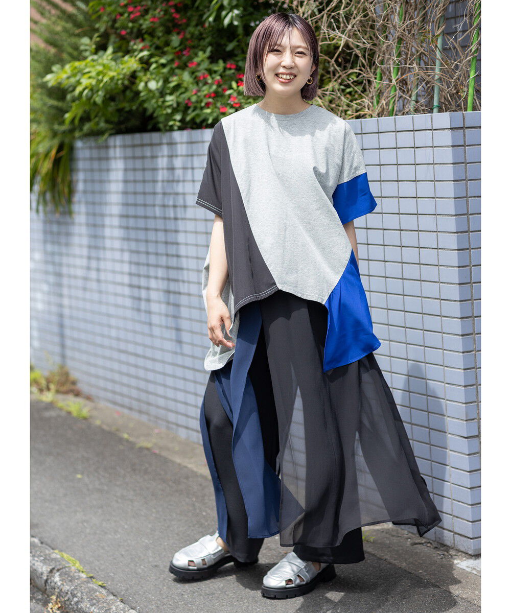  「切替アシンメトリーTシャツ」|Tシャツ・カットソー|