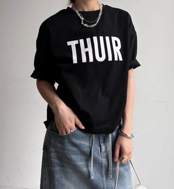  「【WEB限定】サイドドロストロゴTEE」|Tシャツ・カットソー|ブラック