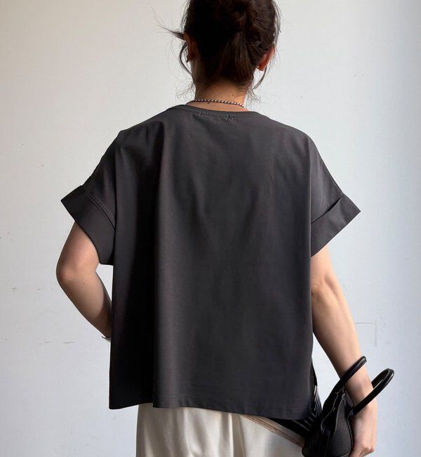  「【WEB限定】ロールアップロゴプリントワイドTEE」|Tシャツ・カットソー|