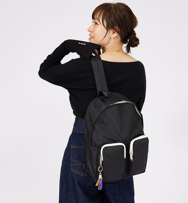 ABAHOUSE「【cheek /チーク】ワンショルダーバックパック/1680 body bag」|リュック|ブラック