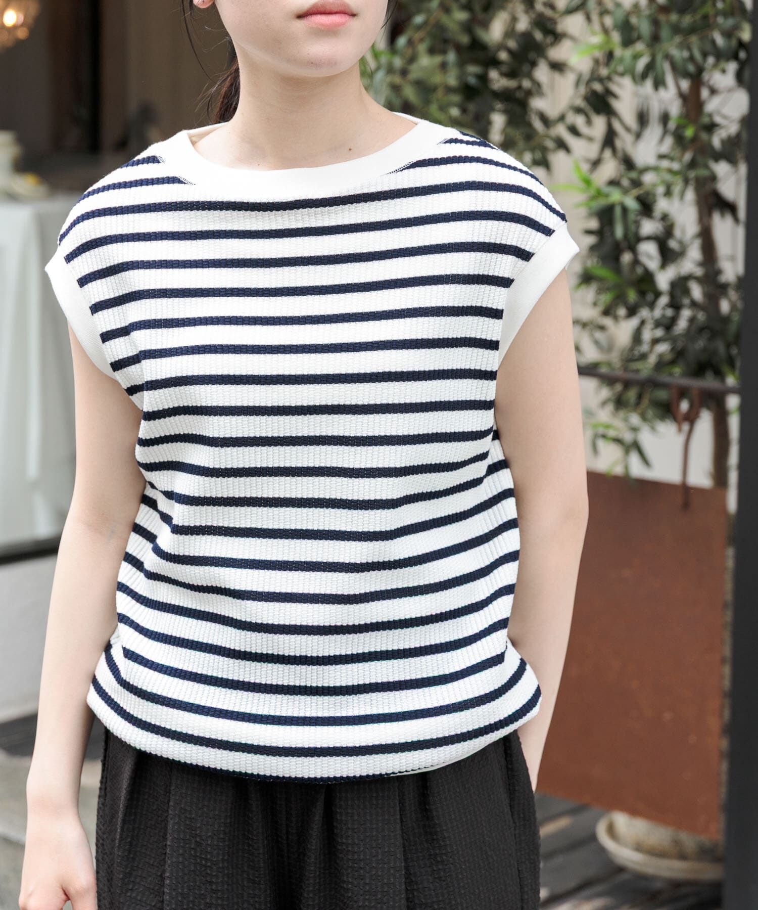 URBAN RESEARCH DOORS「FORK&SPOON　変形ワッフルノースリーブプルオーバー」|Tシャツ・カットソー|