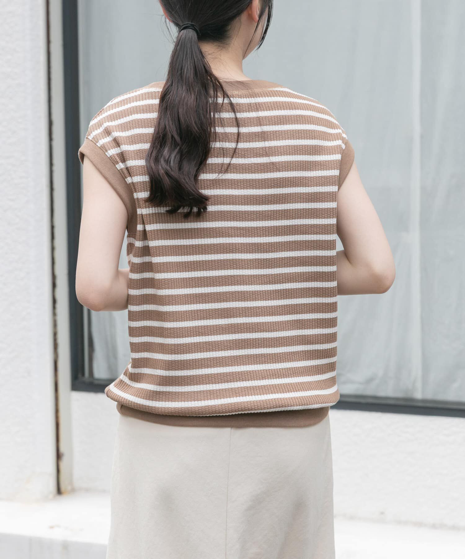URBAN RESEARCH DOORS「FORK&SPOON　変形ワッフルノースリーブプルオーバー」|Tシャツ・カットソー|