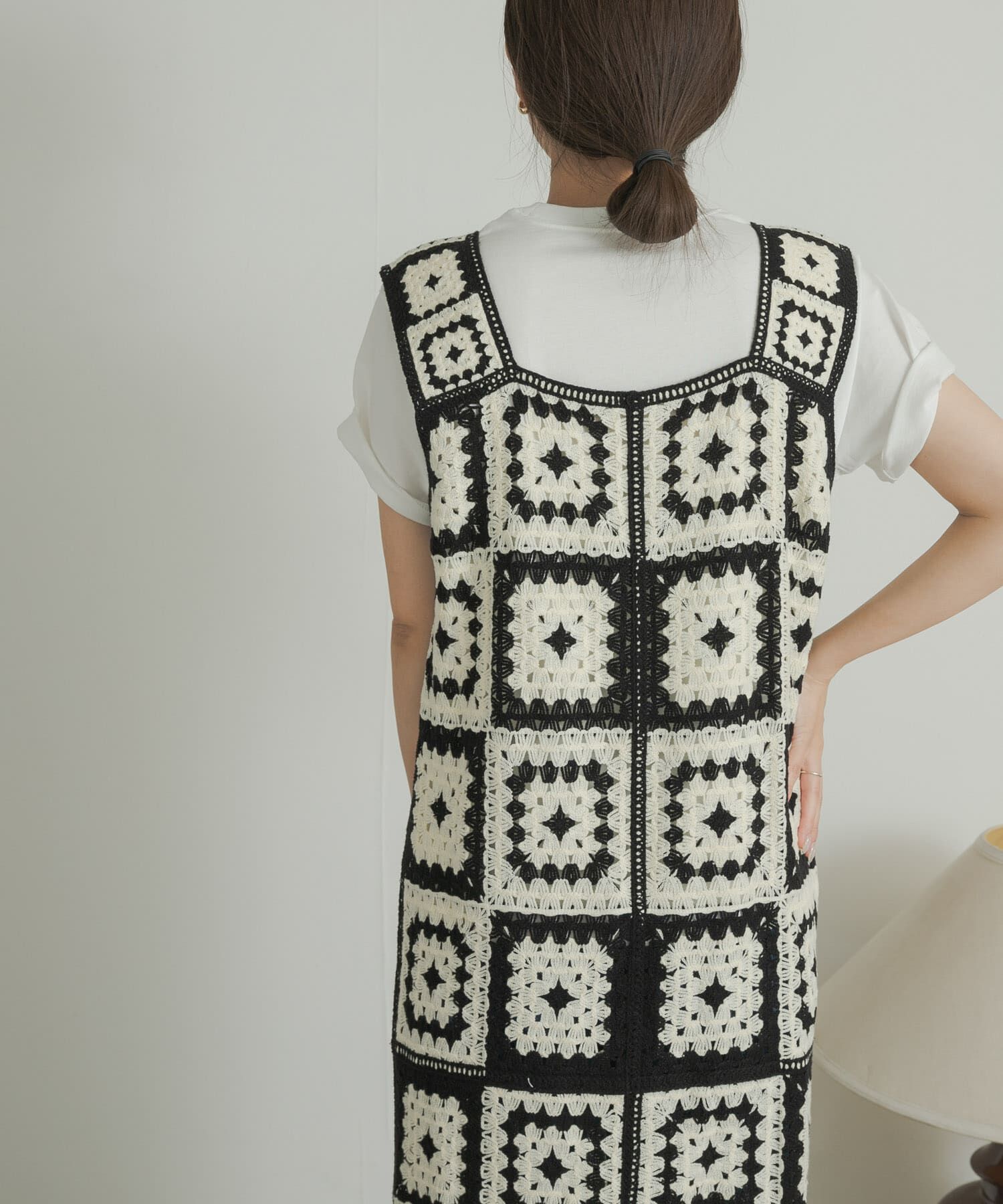 URBAN RESEARCH DOORS「パッチワーククロシェニットワンピース」|ワンピース|