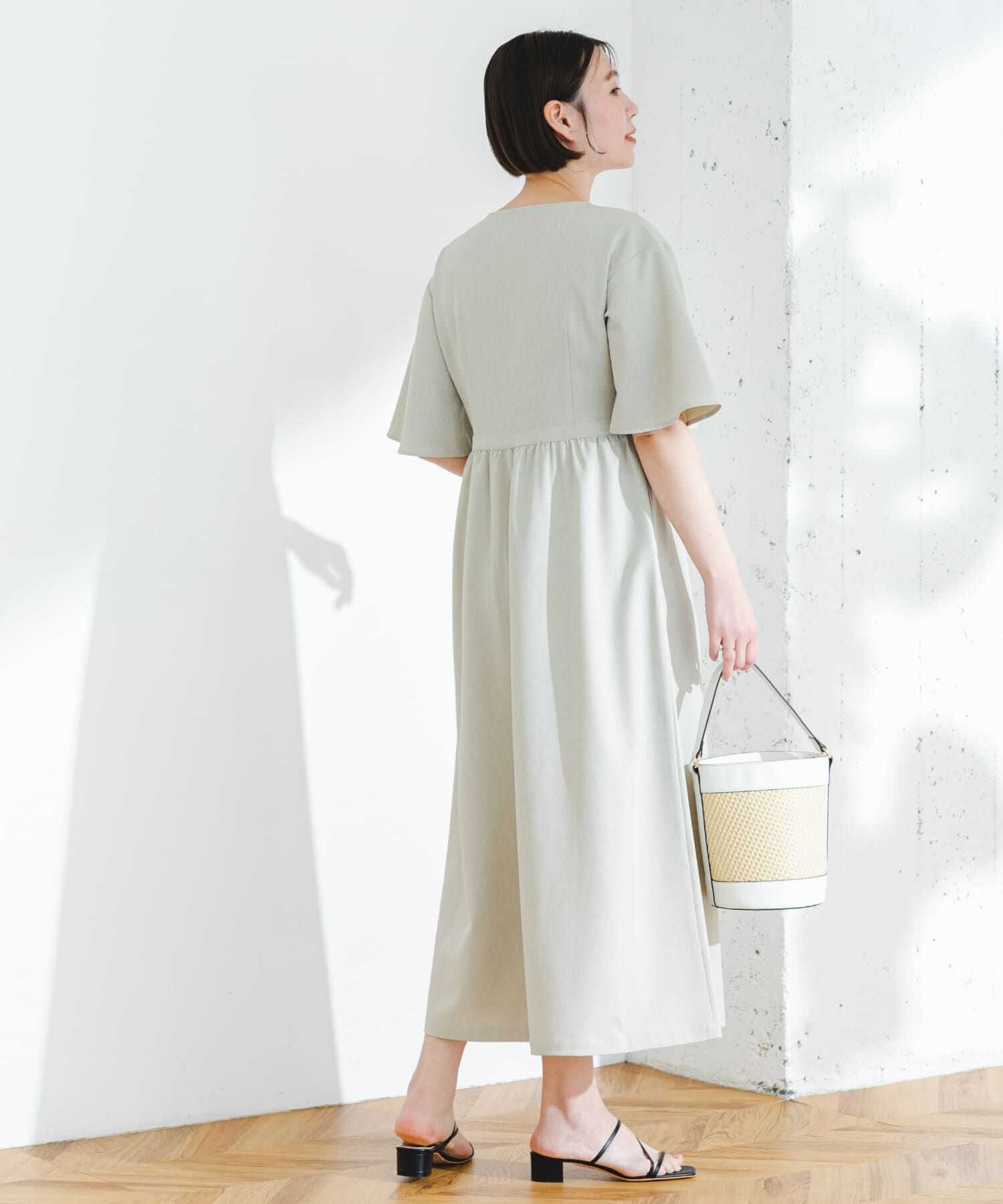 URBAN RESEARCH ROSSO「『UR TECH DRYLUXE』F by ROSSO　ウエストマークワンピース」|ワンピース|