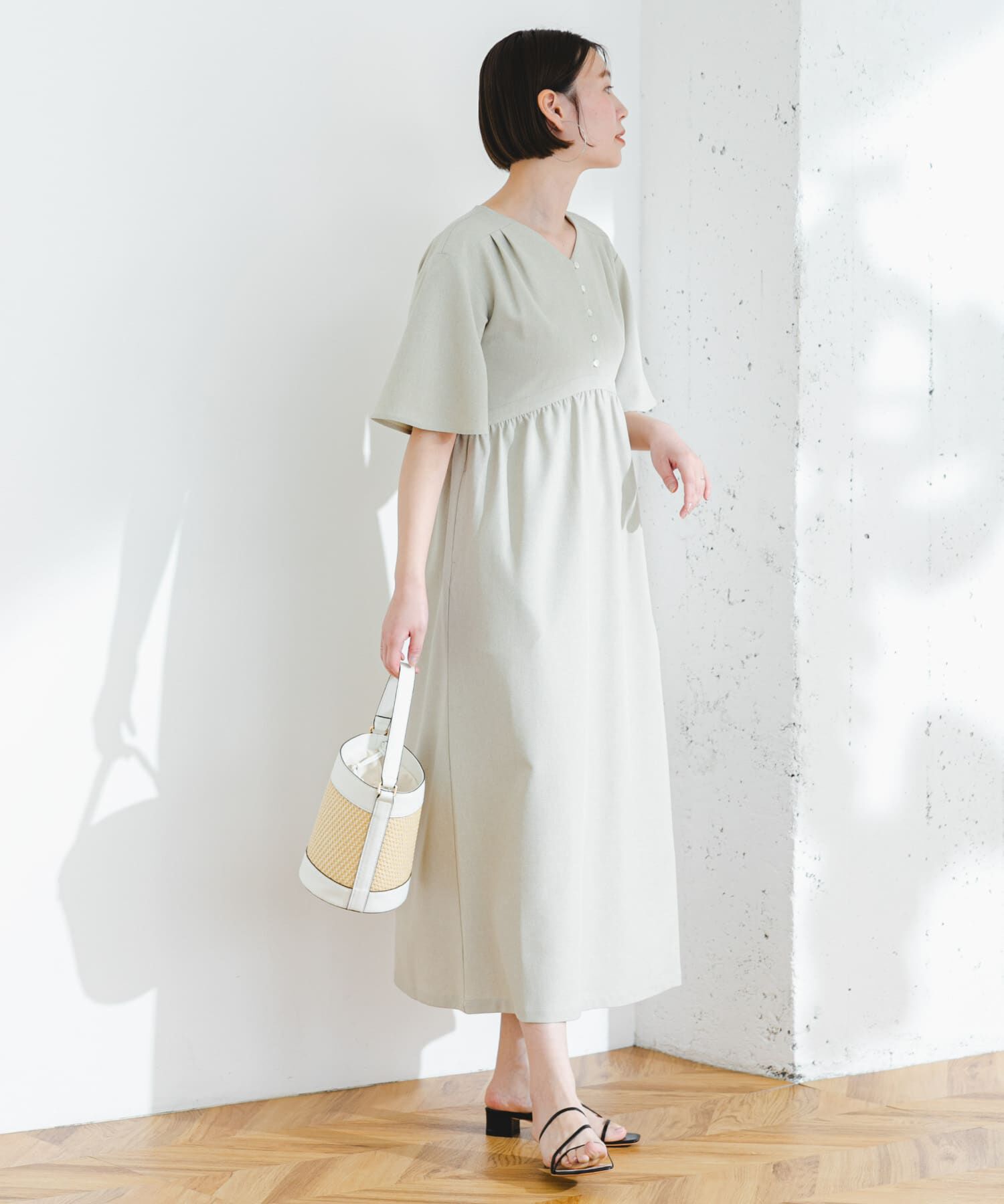 URBAN RESEARCH ROSSO「『UR TECH DRYLUXE』F by ROSSO　ウエストマークワンピース」|ワンピース|
