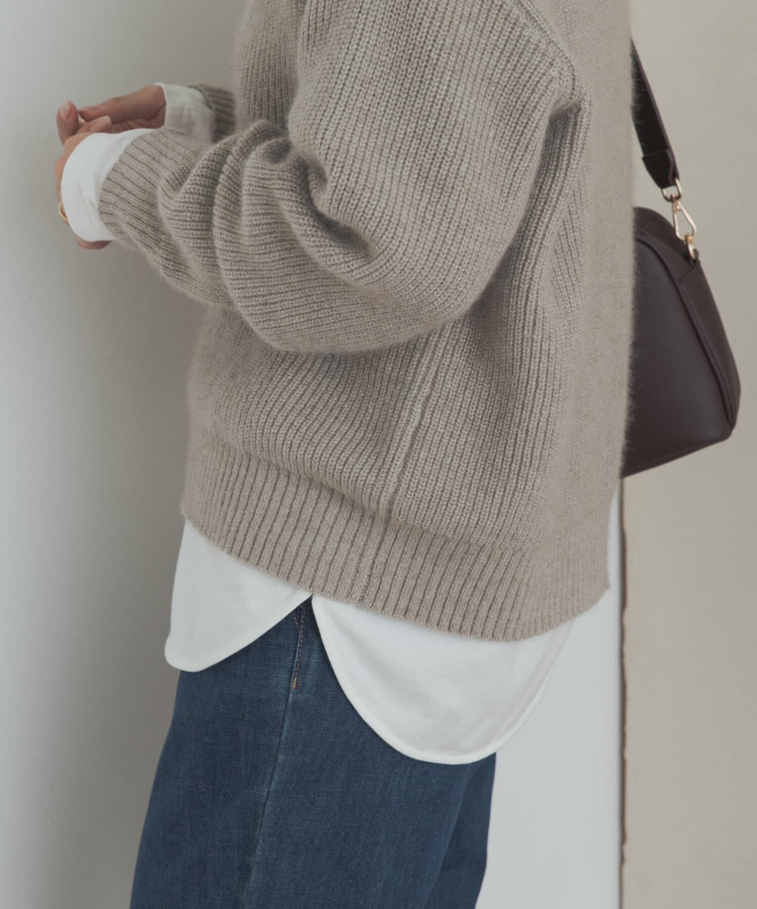 URBAN RESEARCH DOORS「コットンラウンドヘムカットソー」|Tシャツ・カットソー|