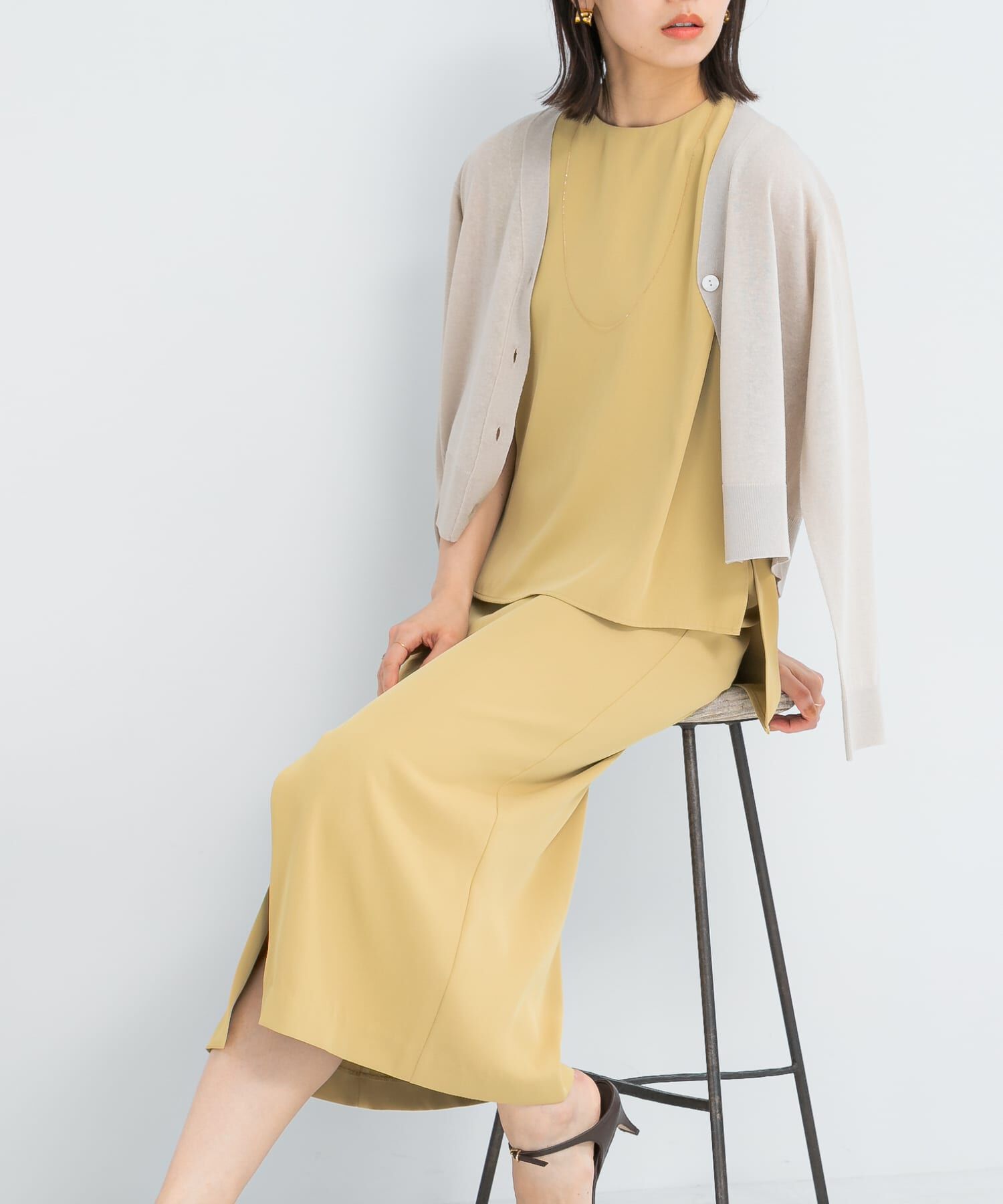 URBAN RESEARCH ROSSO「バックメタルポイントストレートワンピース」|ワンピース|