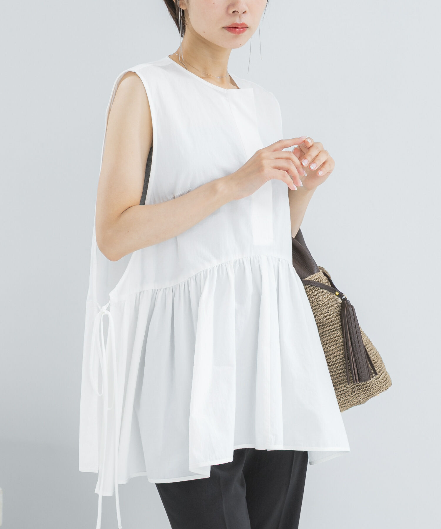 URBAN RESEARCH ROSSO「PROTAGONISTA　NO-SLEEVE GATHER BLOUSE」|シャツ・ブラウス|