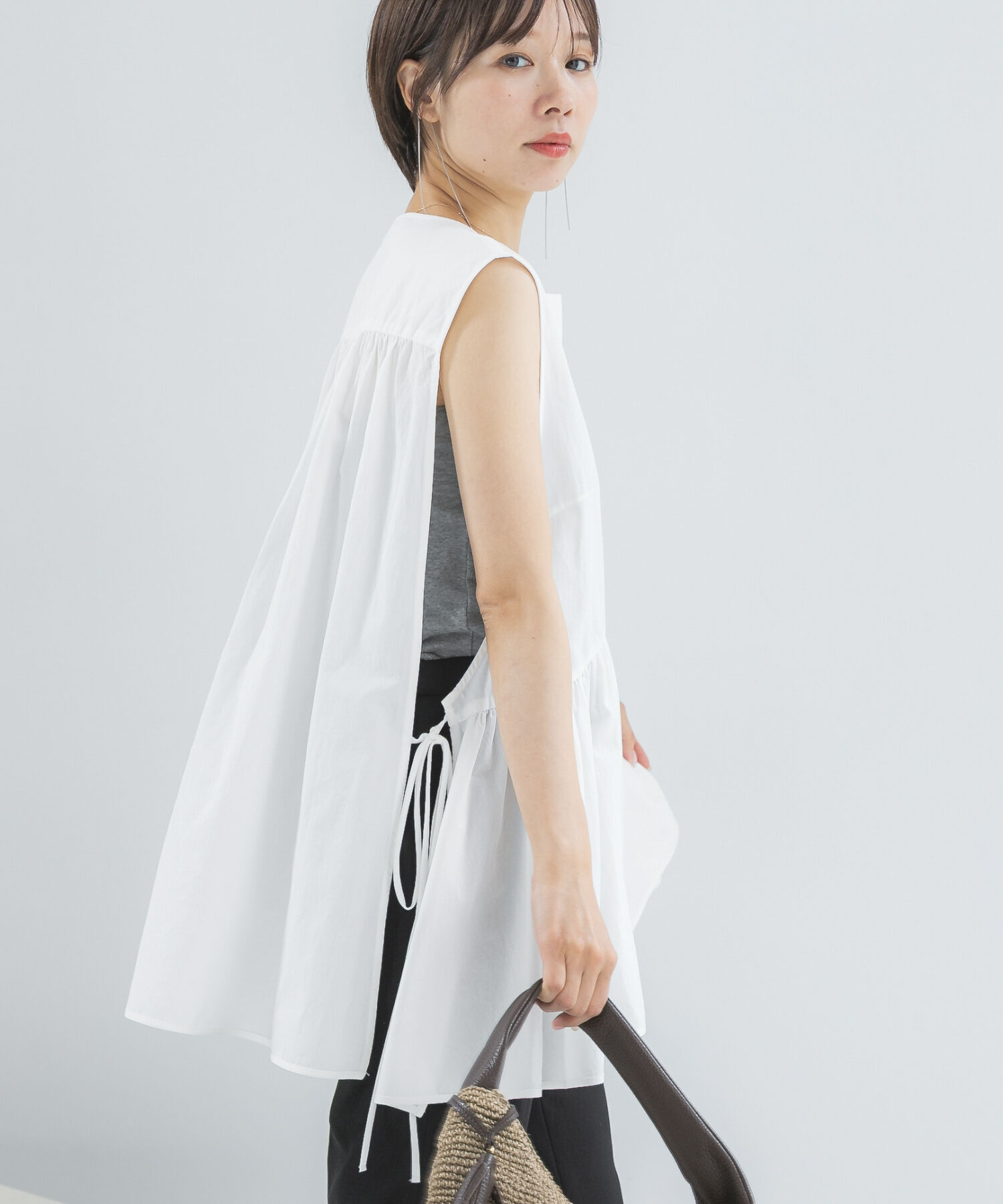 URBAN RESEARCH ROSSO「PROTAGONISTA　NO-SLEEVE GATHER BLOUSE」|シャツ・ブラウス|