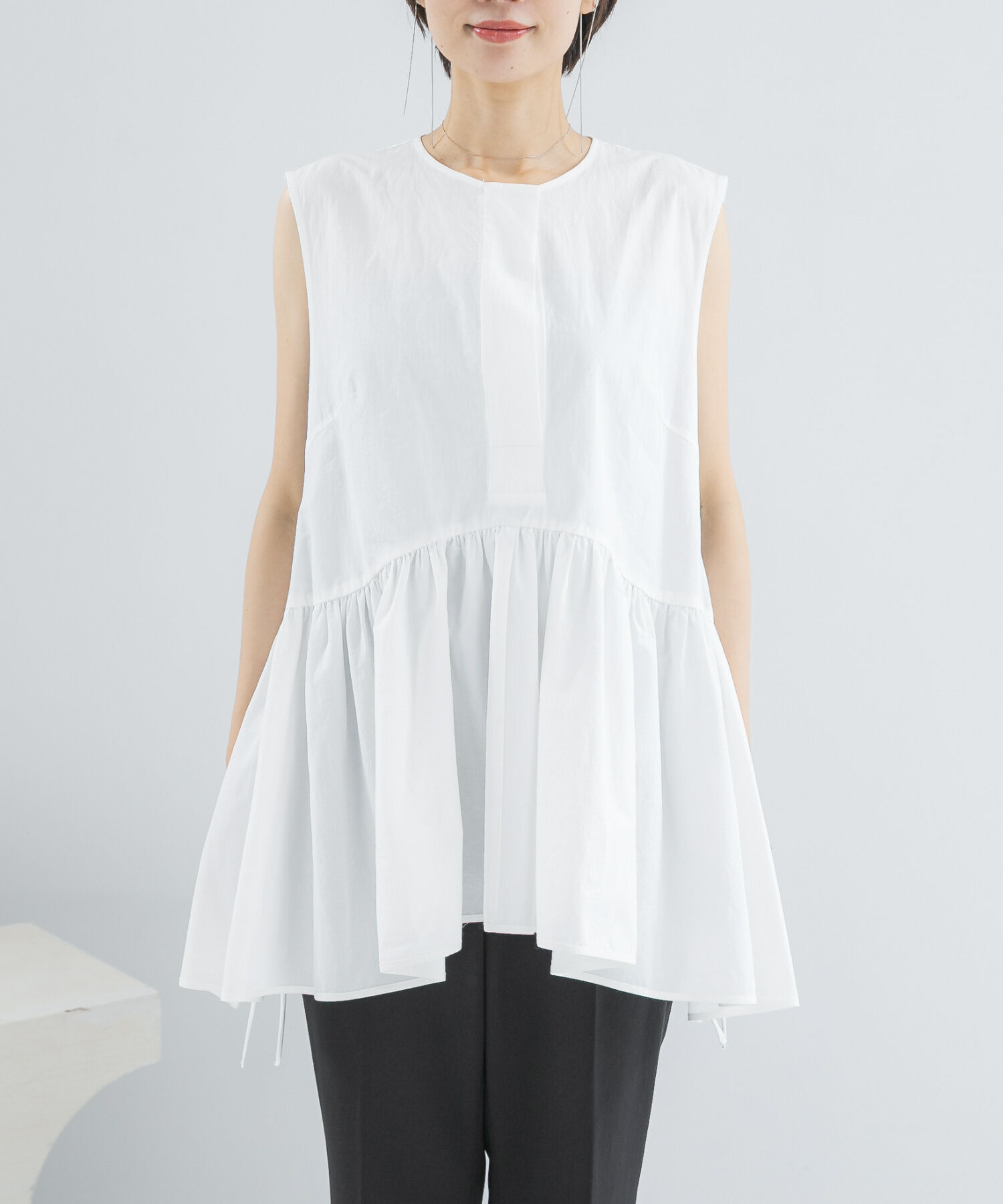 URBAN RESEARCH ROSSO「PROTAGONISTA　NO-SLEEVE GATHER BLOUSE」|シャツ・ブラウス|