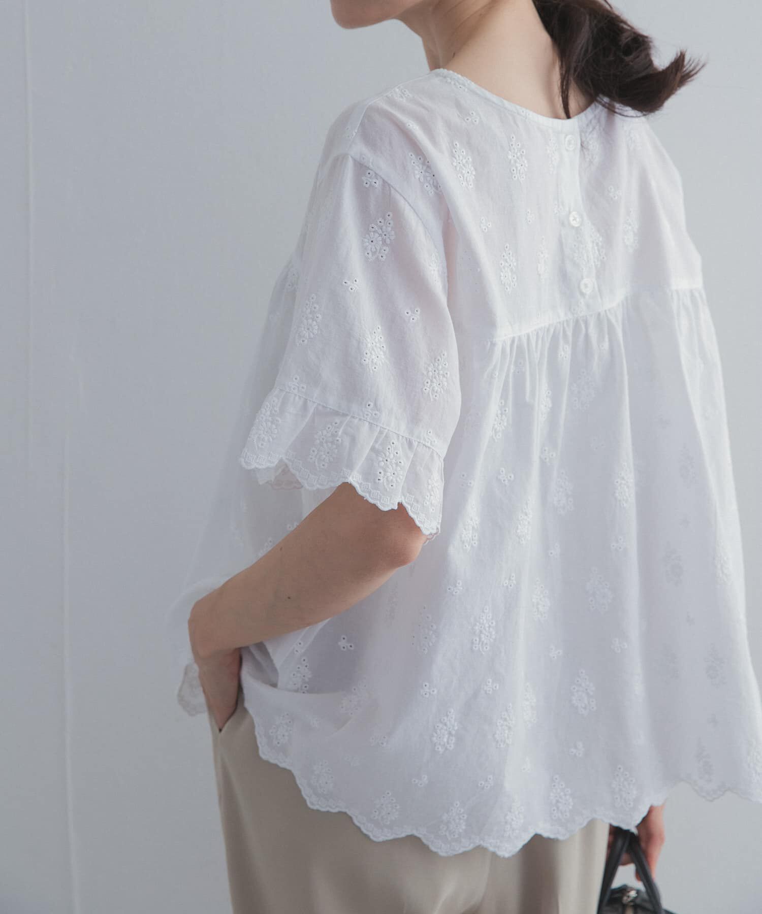URBAN RESEARCH DOORS「アイレットレース2wayブラウス」|シャツ・ブラウス|