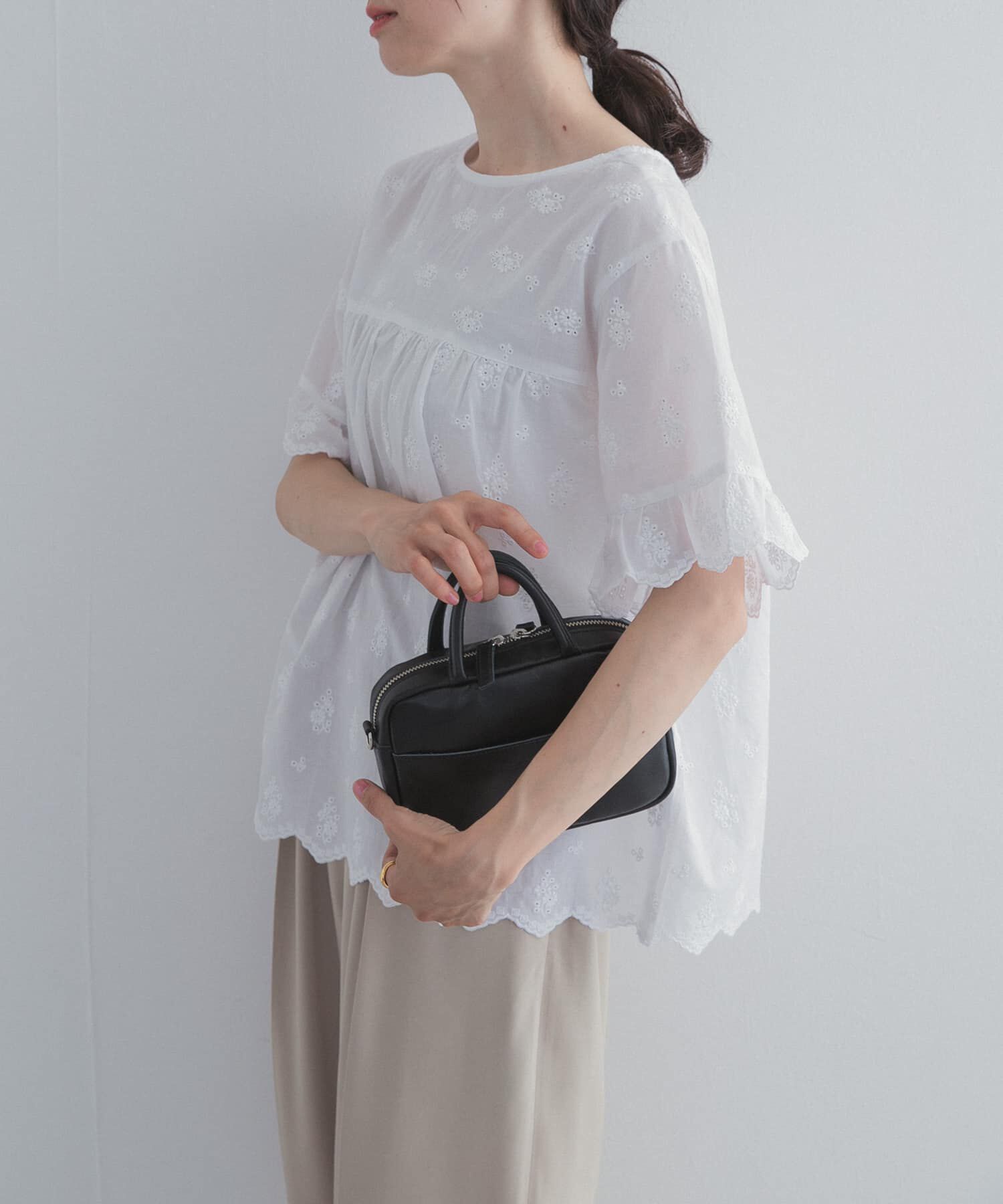 URBAN RESEARCH DOORS「アイレットレース2wayブラウス」|シャツ・ブラウス|