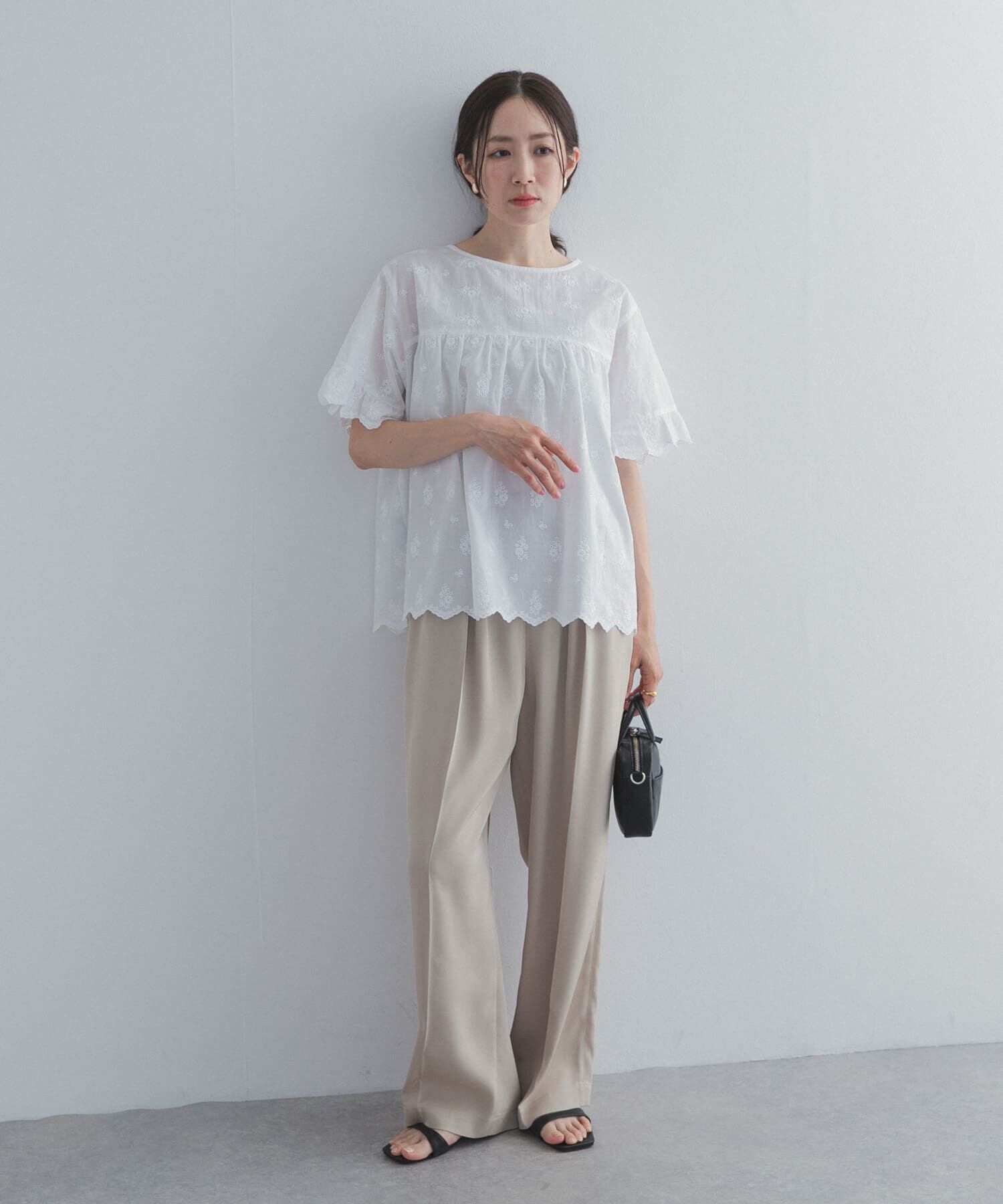URBAN RESEARCH DOORS「アイレットレース2wayブラウス」|シャツ・ブラウス|
