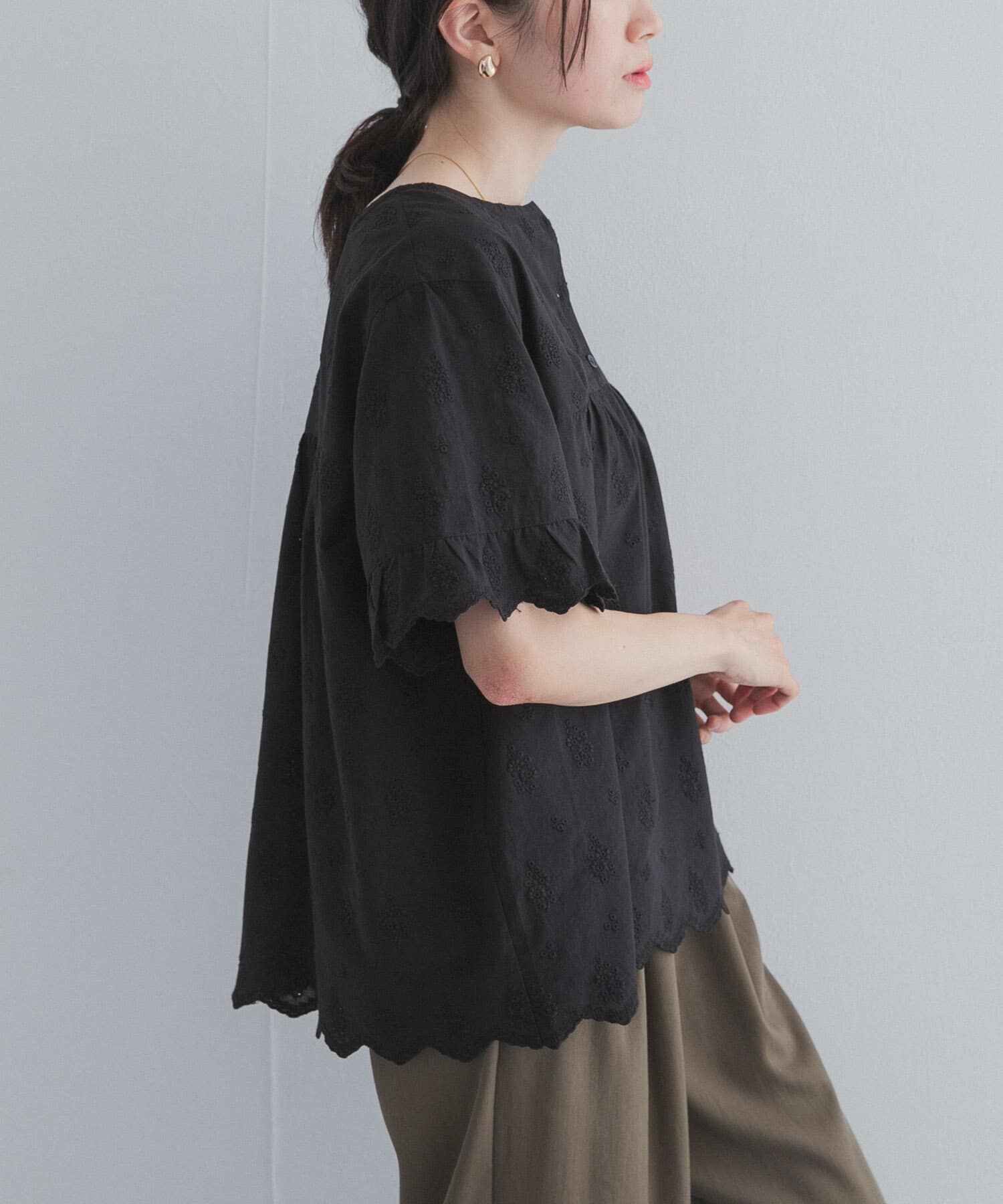 URBAN RESEARCH DOORS「アイレットレース2wayブラウス」|シャツ・ブラウス|