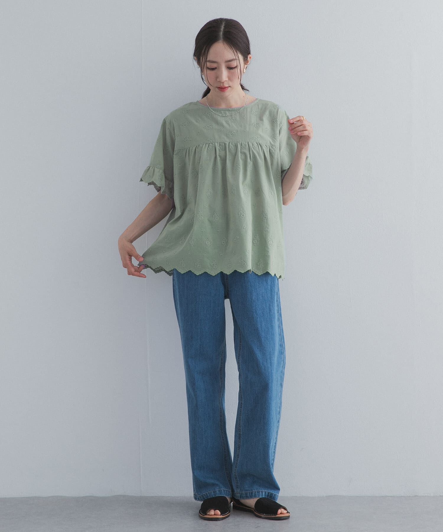 URBAN RESEARCH DOORS「アイレットレース2wayブラウス」|シャツ・ブラウス|