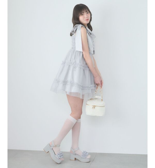  「フリルチュールミニワンピース」|ワンピース|