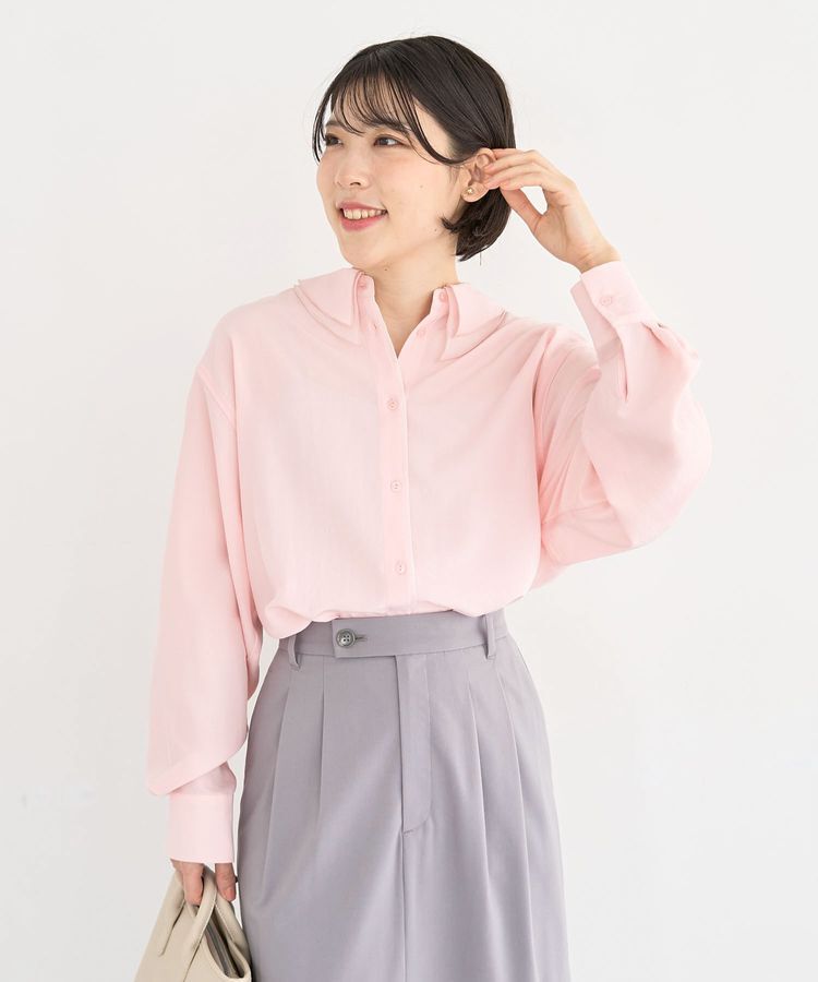 Green Parks「レイヤード風BIGシャツ」|シャツ・ブラウス|Pink