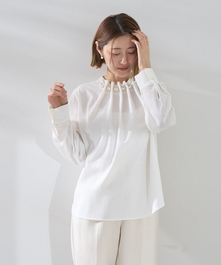 YECCA VECCA「パールタックブラウス」|シャツ・ブラウス|