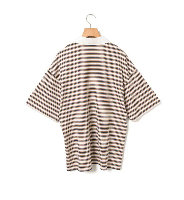 MidiUmi「MidiUmi ワイドボーダーポロシャツプルオーバー」|Tシャツ・カットソー|