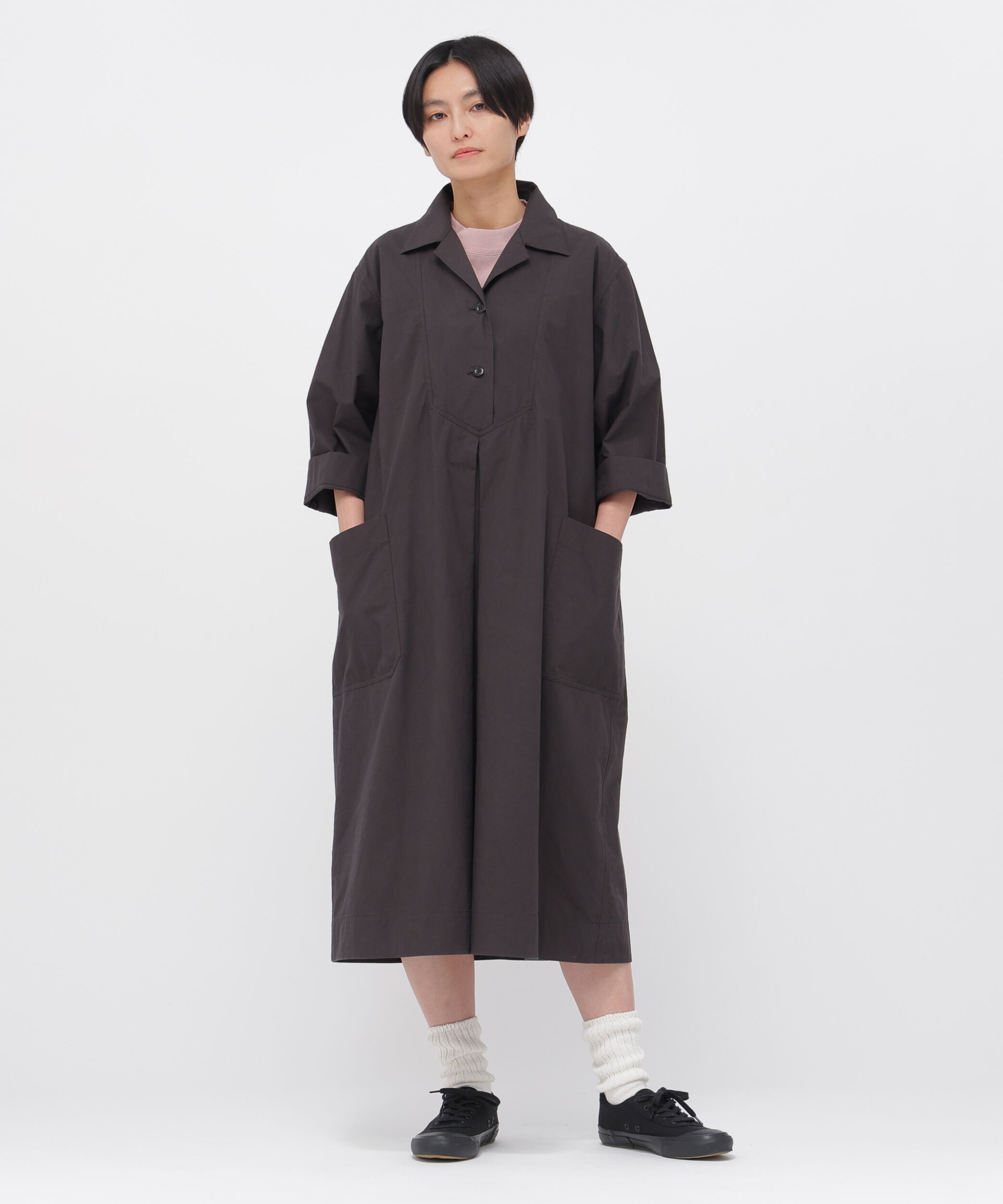 MHL.「WASHED COTTON POPLIN DRESS」|ワンピース|DARK BROWN2