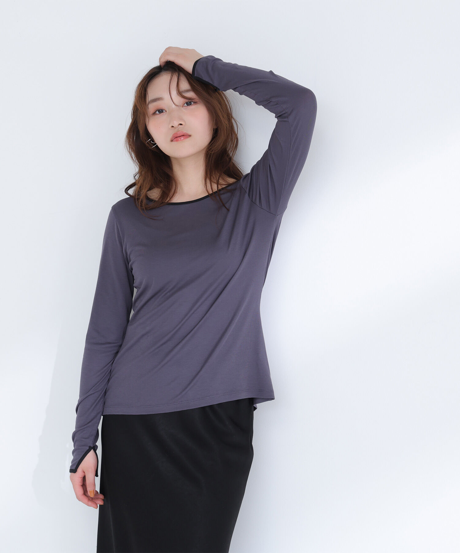  「バイカラーバックシャンカットソー」|Tシャツ・カットソー|