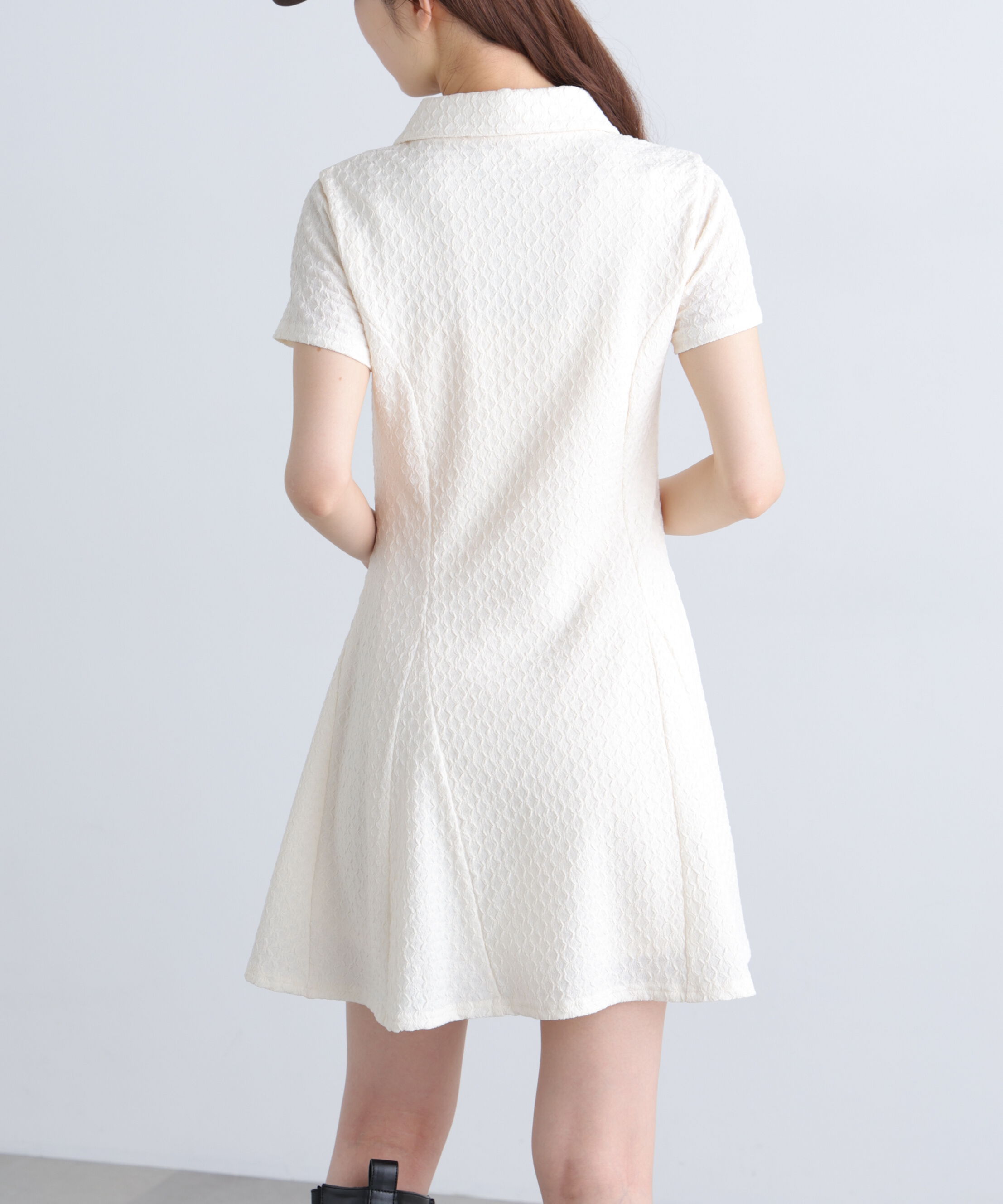  「パネルフレアカットソーミニワンピース」|ワンピース|