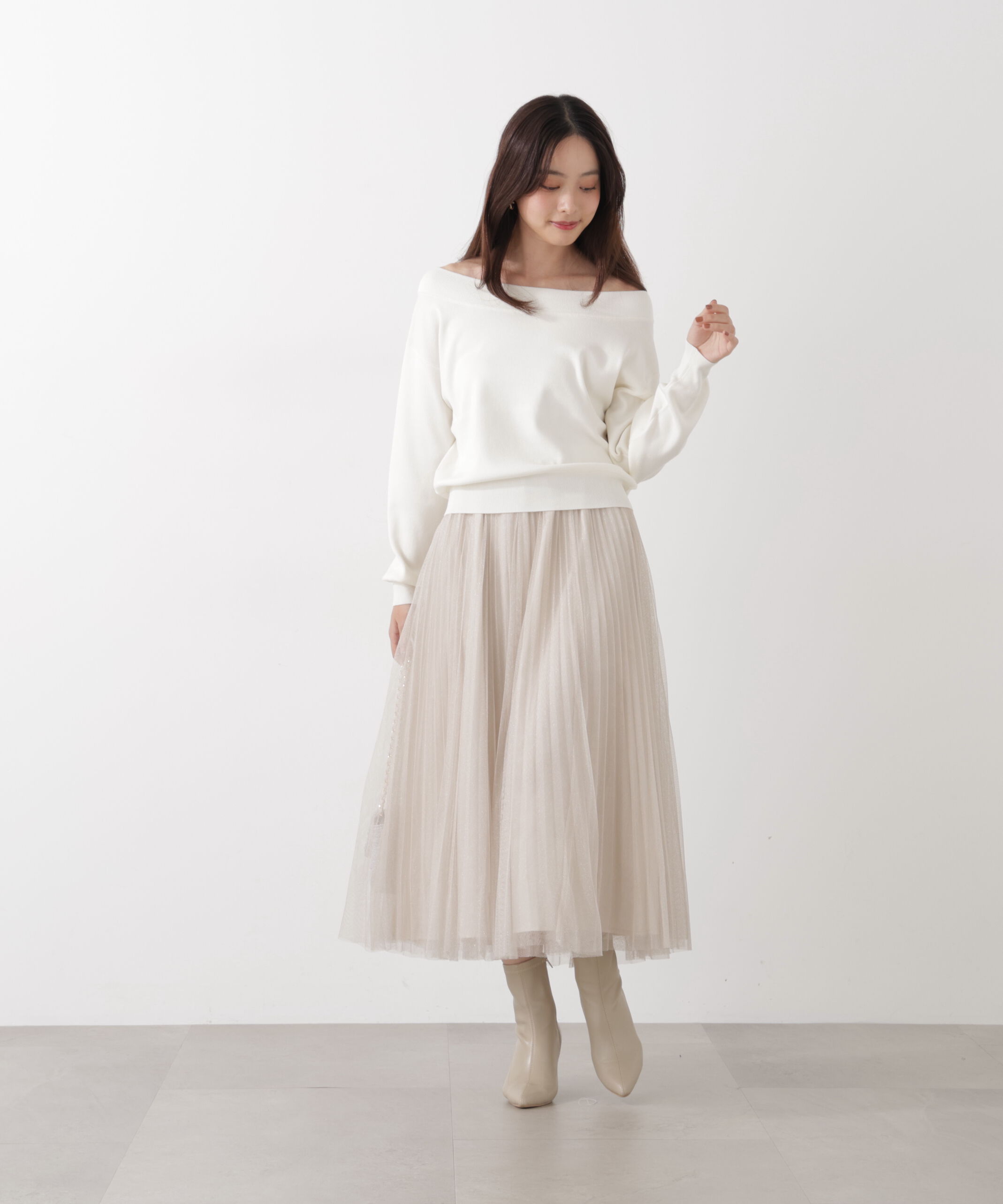 PROPORTION BODY DRESSING「《EDIT COLOGNE》ラメプリーツスカート26SS」|スカート|