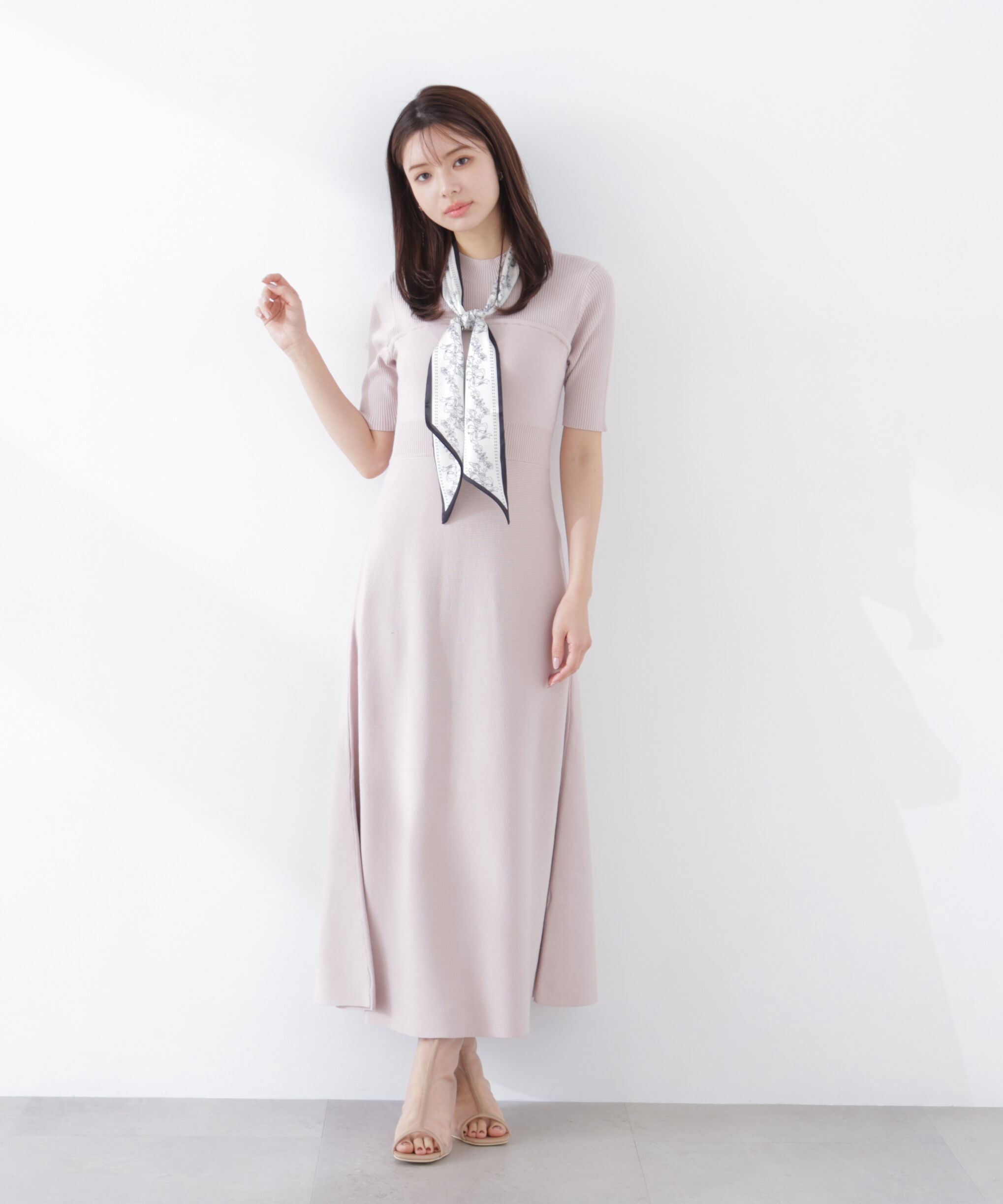 PROPORTION BODY DRESSING「スカーフ付きニットワンピース　26SS」|ワンピース|
