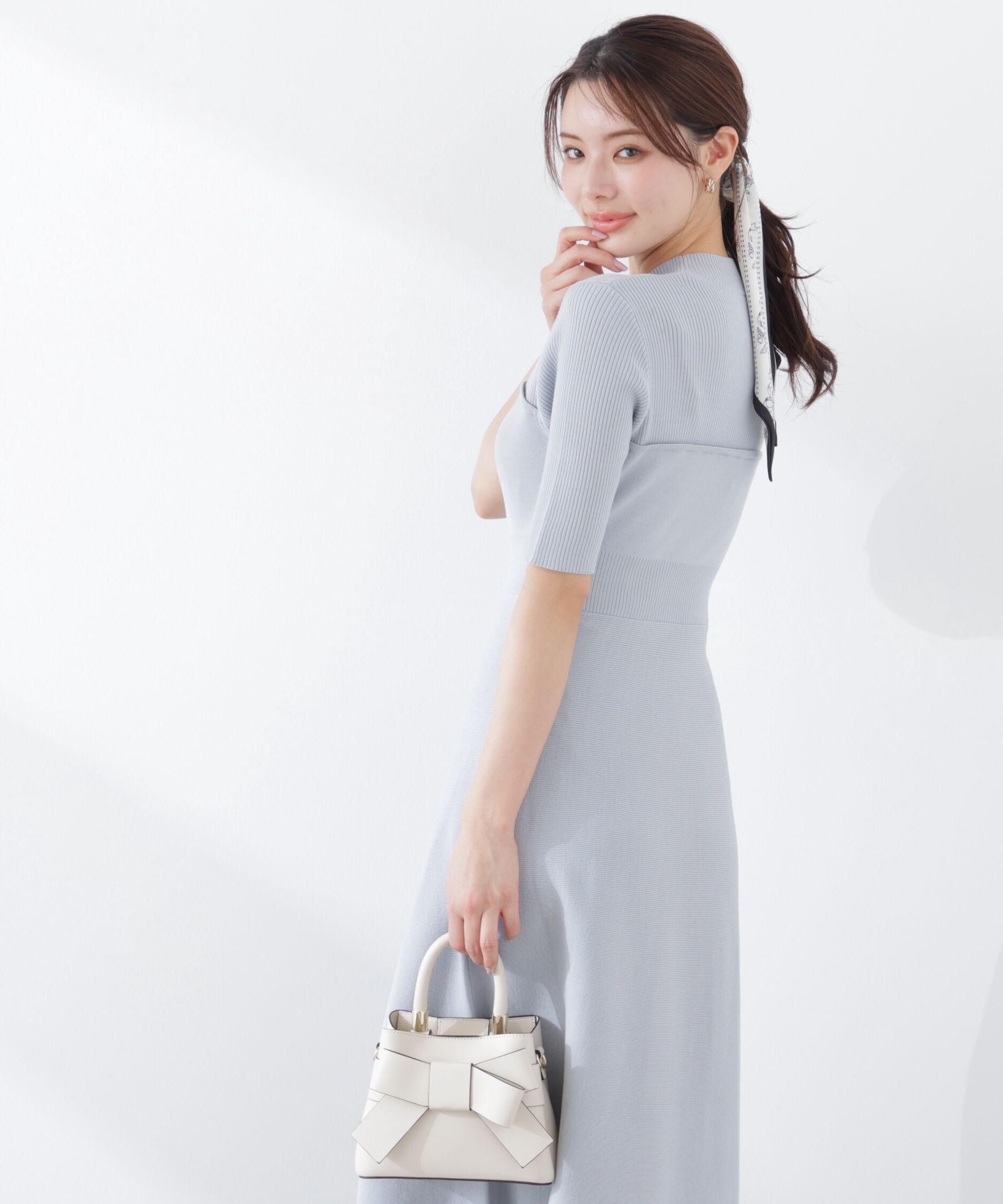 PROPORTION BODY DRESSING「スカーフ付きニットワンピース　26SS」|ワンピース|