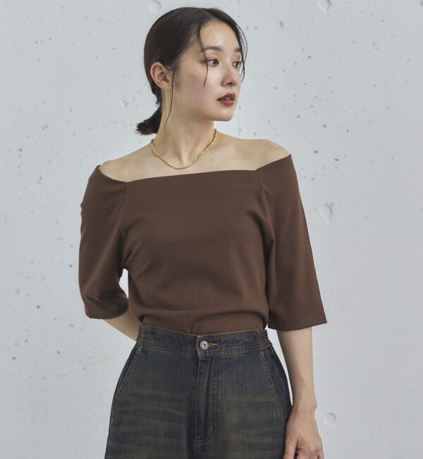 Doux archives「オフショル５分袖カットソー」|Tシャツ・カットソー|