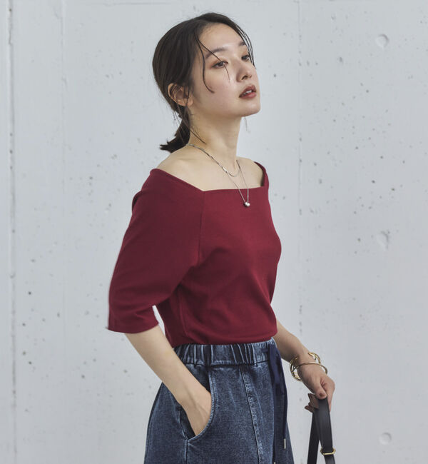 Doux archives「オフショル５分袖カットソー」|Tシャツ・カットソー|