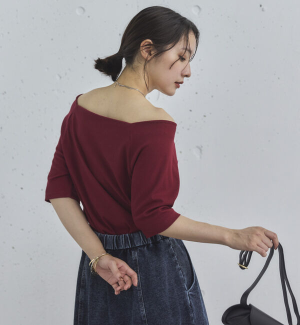 Doux archives「オフショル５分袖カットソー」|Tシャツ・カットソー|
