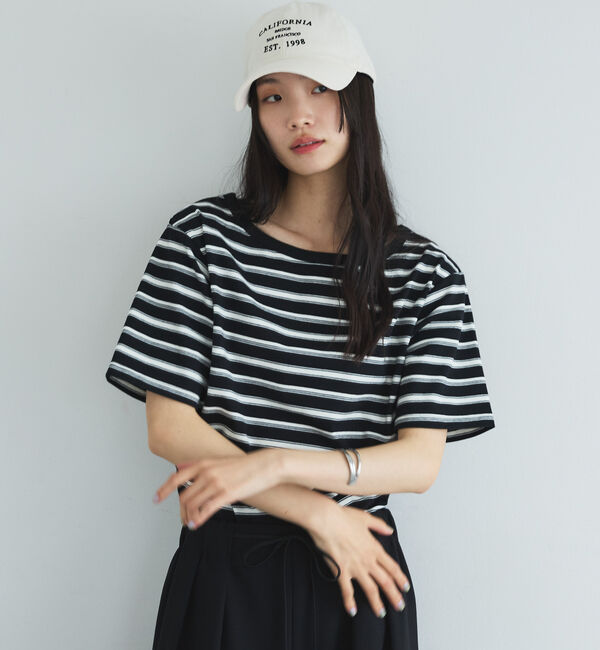 Doux archives「マルチボーダーカットソー」|Tシャツ・カットソー|BLACK