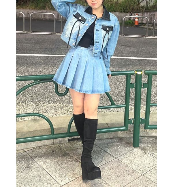 CALNAMUR「プリーツデニムミニスカート」|スカート|