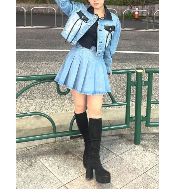 CALNAMUR「プリーツデニムミニスカート」|スカート|