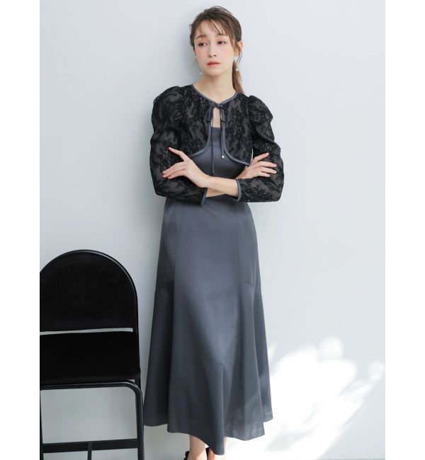 dazzlin「【藤井サチコラボ】ボレロSETサテンキャミドレス」|ワンピース|ブラック