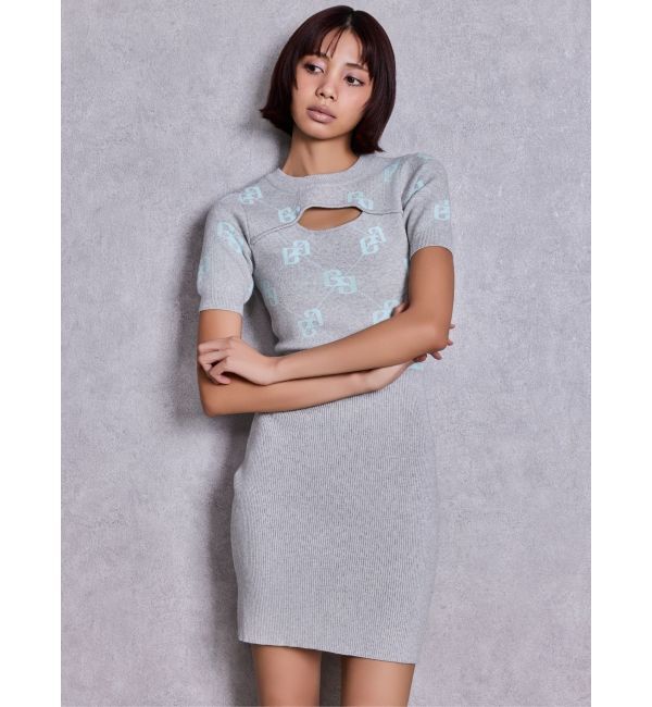 GYDA「GG FRONT OPENニットワンピース」|ワンピース|