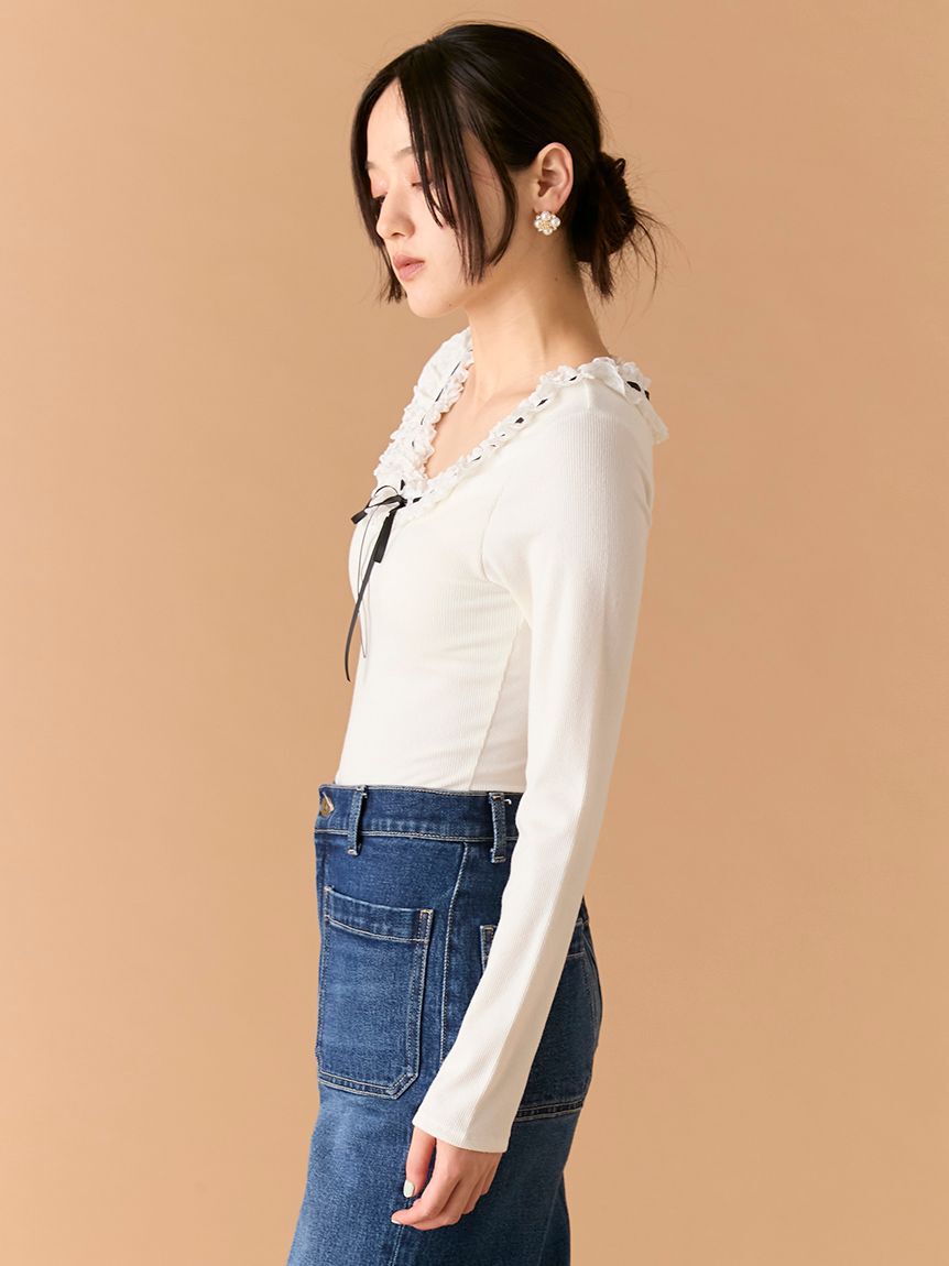 LILY BROWN Lingerie「【LILY BROWN Lingerie】フリルレースボディスーツ」|Tシャツ・カットソー|