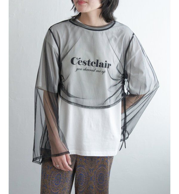 VENCE share style「サイドシャーリングチュールトップス」|その他|