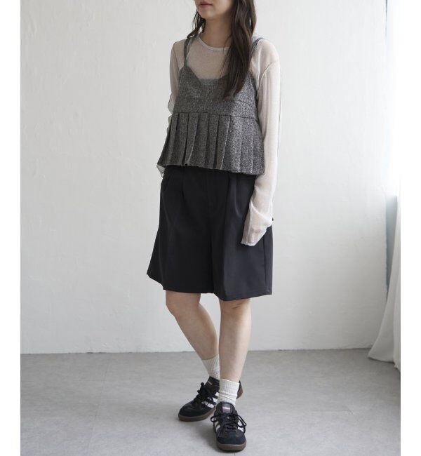 VENCE share style「サマーツイードプリーツキャミソール」|シャツ・ブラウス|