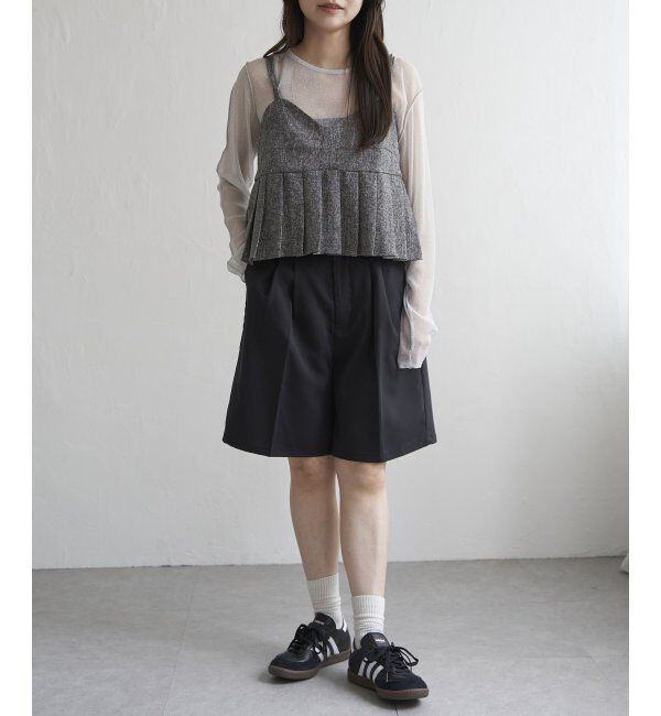 VENCE share style「サマーツイードプリーツキャミソール」|シャツ・ブラウス|