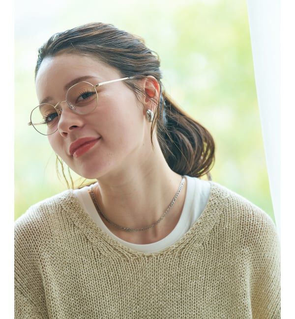  「【WEB限定】SUNCUTGlasses/UV100%CUT ボストン型 クリアサングラス |メタル 紫外線対策 UVカット」|サングラス|ゴールド