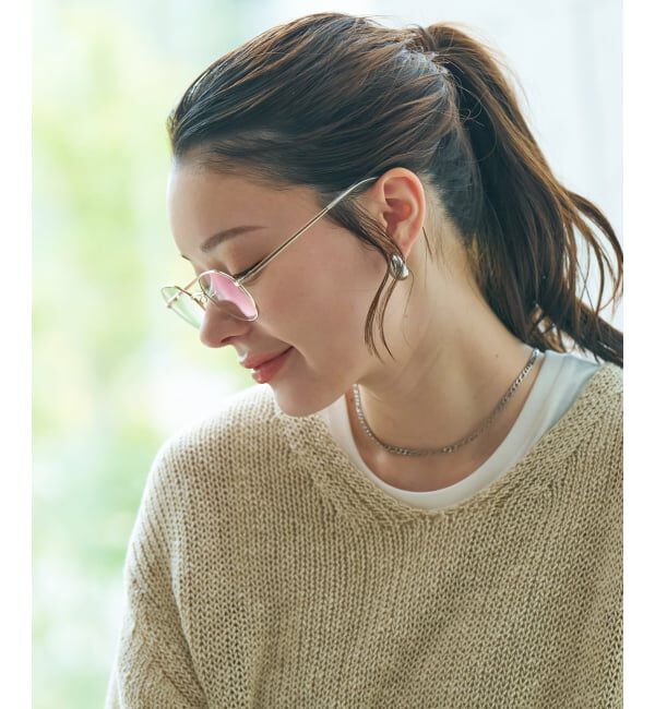  「【WEB限定】SUNCUTGlasses/UV100%CUT ボストン型 クリアサングラス |メタル 紫外線対策 UVカット」|サングラス|