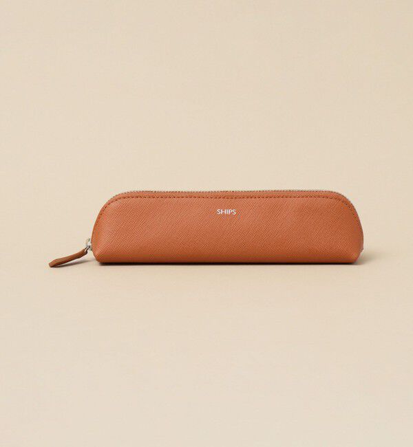 SHIPS「SHIPS:【SAFFIANO LEATHER】イタリアンレザー ペンケース」|その他|オレンジ